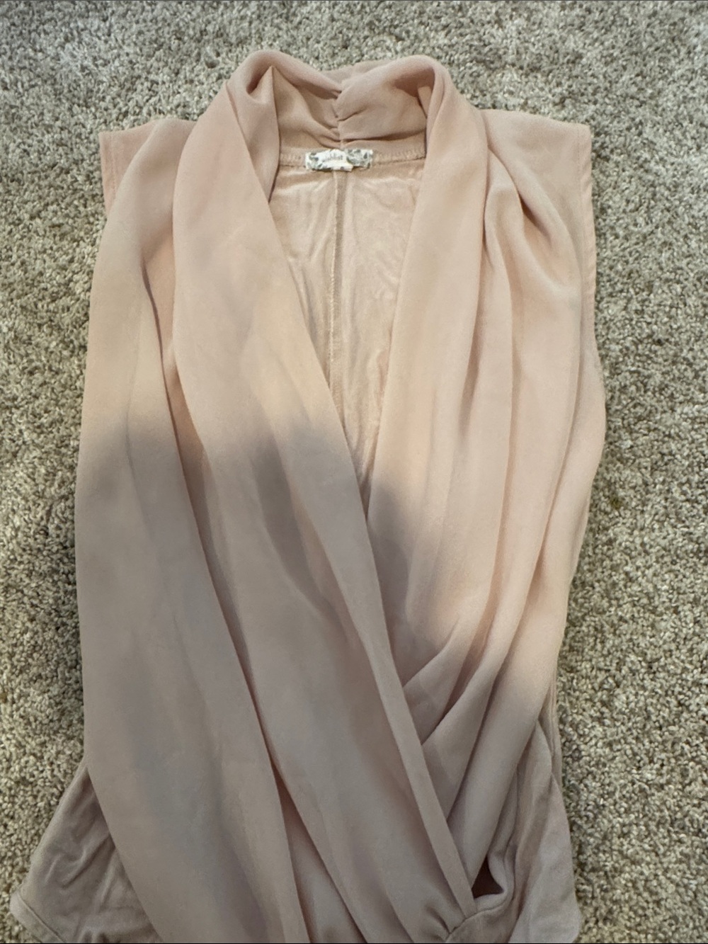 Wishlist | Draped Blush/Cream Sleeveless Bodysuit